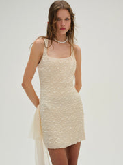 Women Frosted Organza Mini Dress - Cream