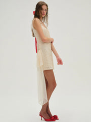 Women Frosted Organza Mini Dress - Cream