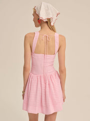 Women Ginny Gingham Mini Dress - Pink