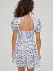 Women Paulina Puff Sleeve Dress - Blue