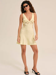 Women Sunrise Mini Dress - Yellow