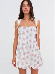 Women Holland Mini Dress - Doily Bouquet