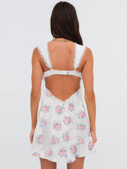 Women Holland Mini Dress - Doily Bouquet
