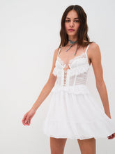 Women Farmhouse Floral Slip Dress - White