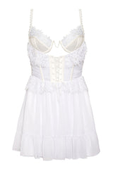 Women Farmhouse Floral Slip Dress - White