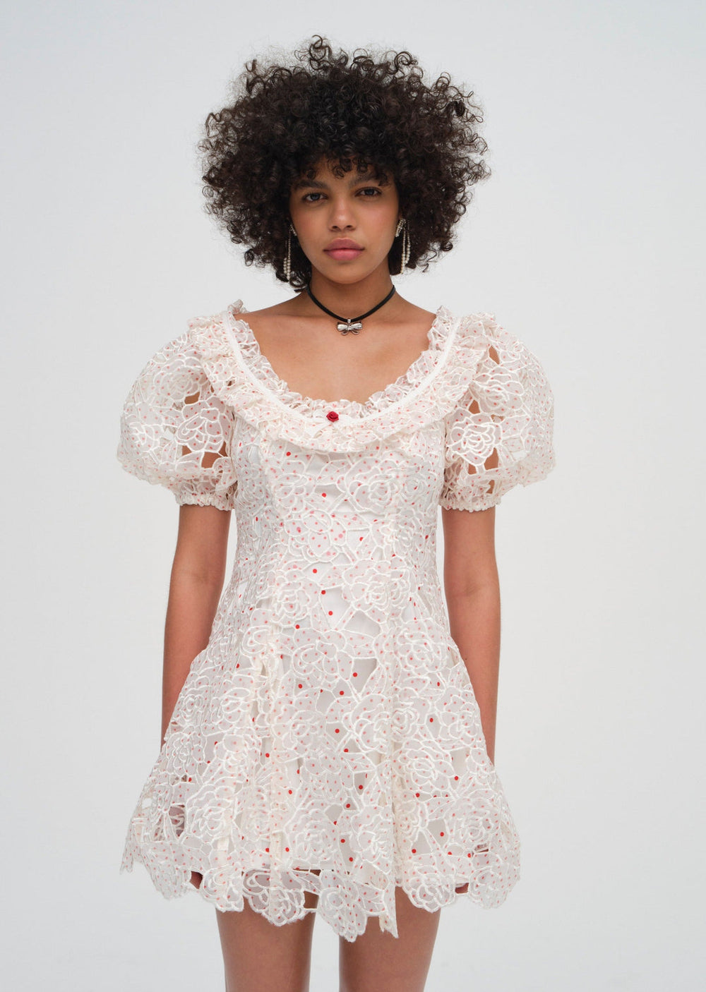 Women Aphrodite Embroidered Mini Dress - White