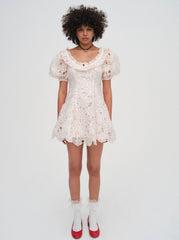 Women Aphrodite Embroidered Mini Dress - White