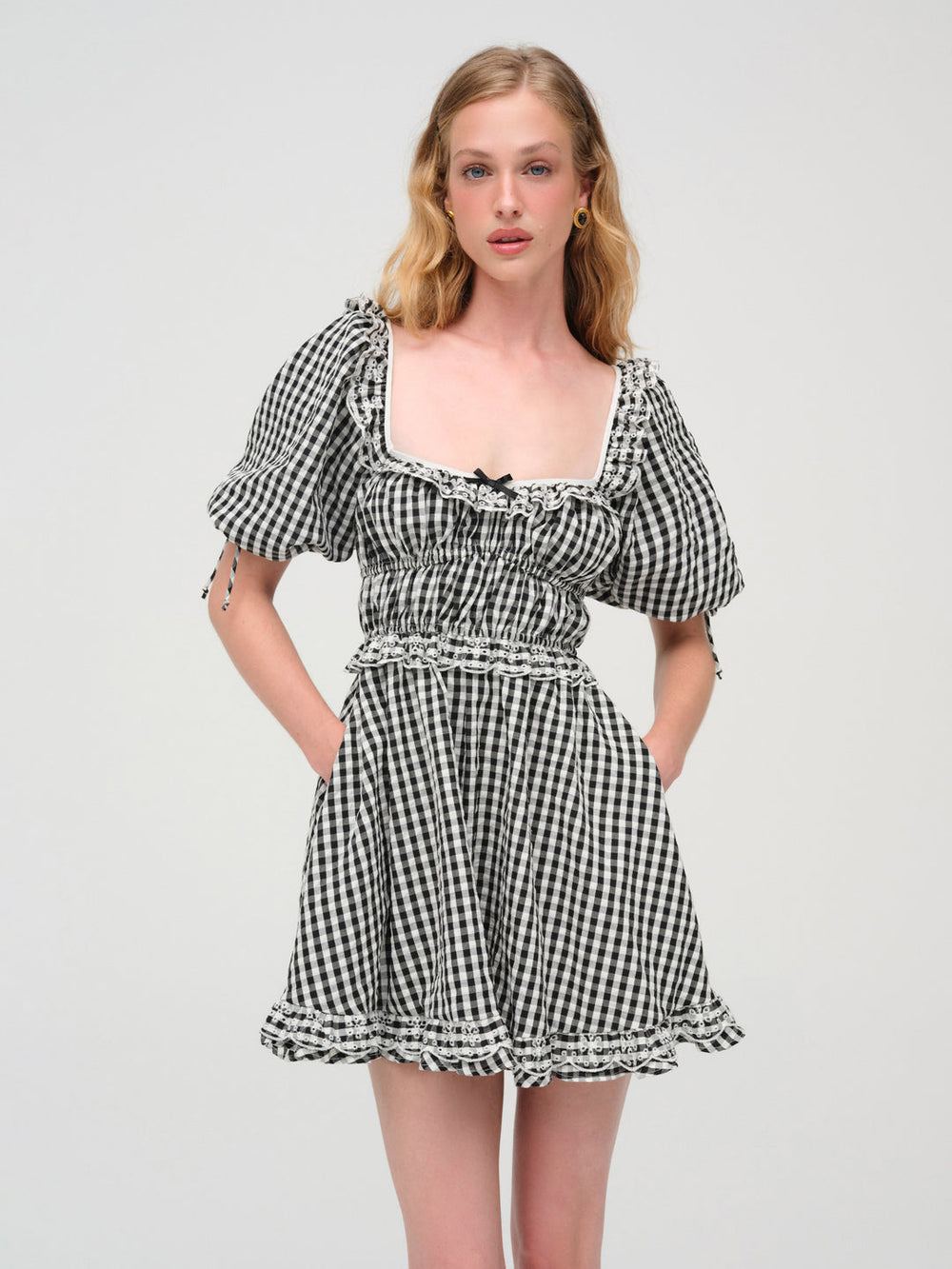 Women Jackson Mini Dress - Black Gingham