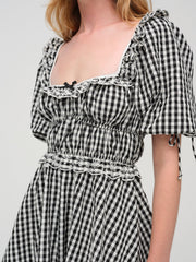 Women Jackson Mini Dress - Black Gingham