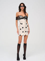 Women Dorothy Dot Mini Dress - Cream