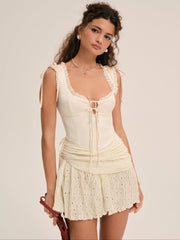 Women Erika Asymmetrical Mini Dress - Natural