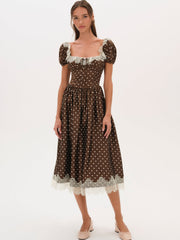 Women Ines Midi Dress - Chocolate