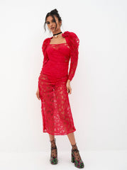 Women Kana Midi Dress - Red