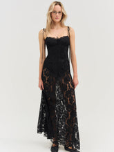 Women Claudia Rose Lace Maxi Dress - Black