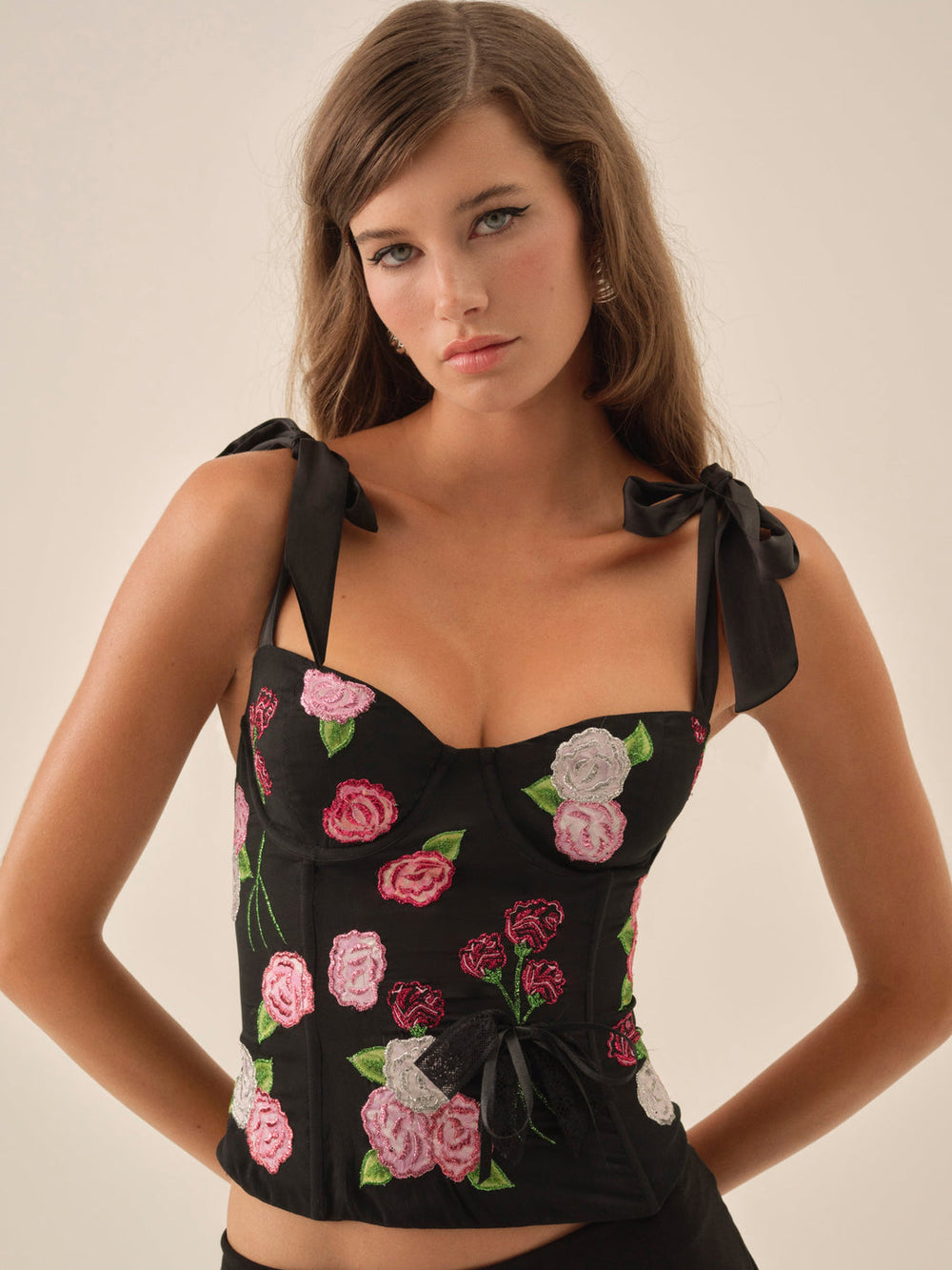 Women Midnight Garden Bustier - Black