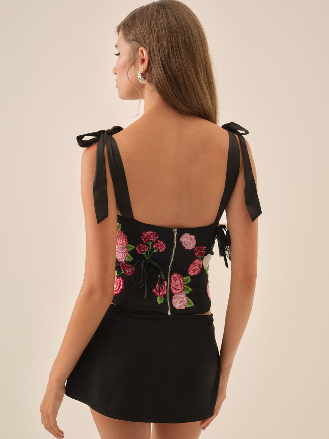 Women Midnight Garden Bustier - Black