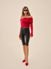 Women Aspen Knit Top - Red