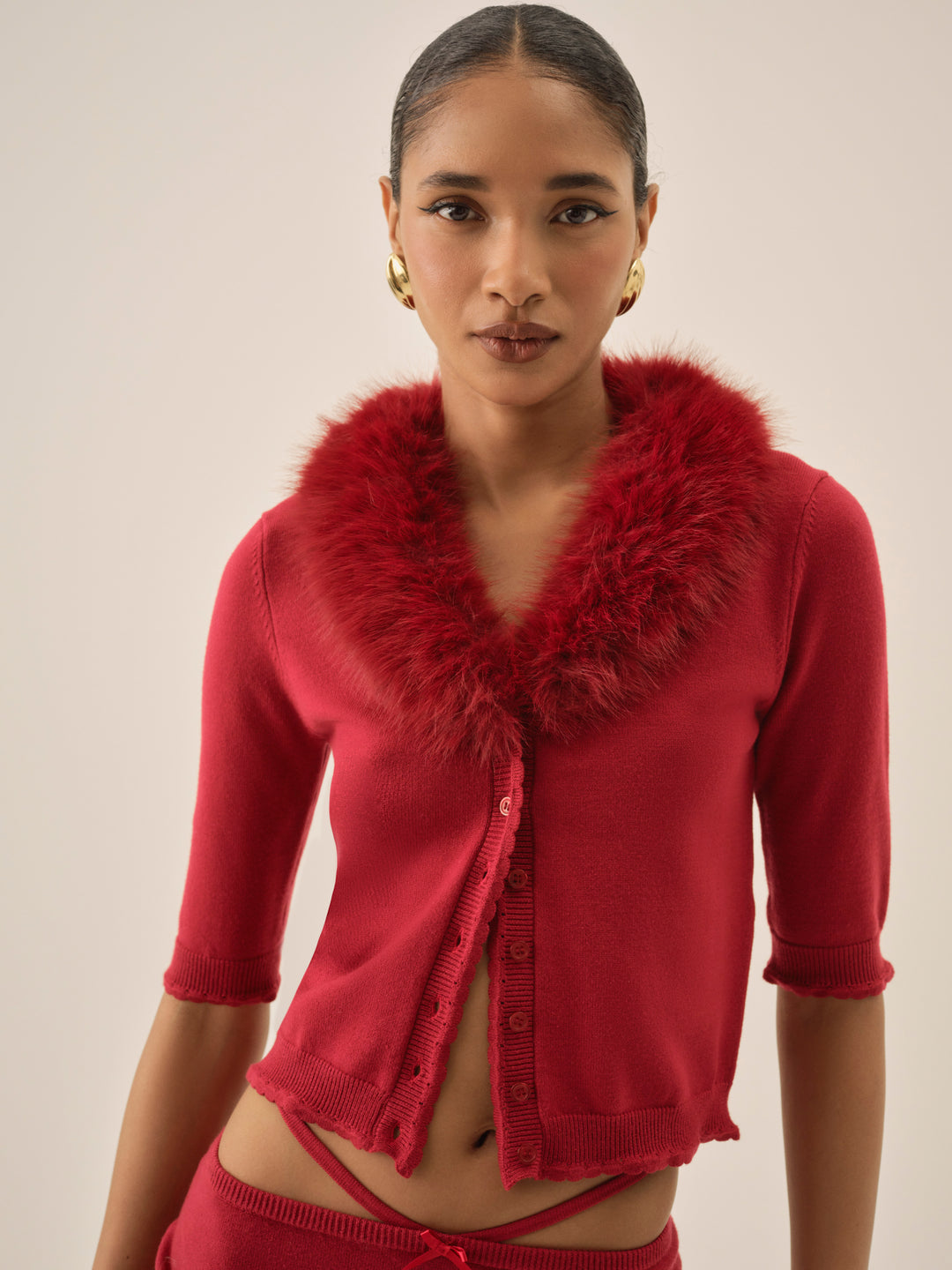 Women Maura Knit Cardigan - Red