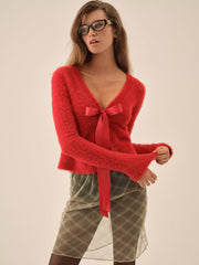 Women Tayla Knit Cardigan - Red
