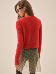 Women Tayla Knit Cardigan - Red