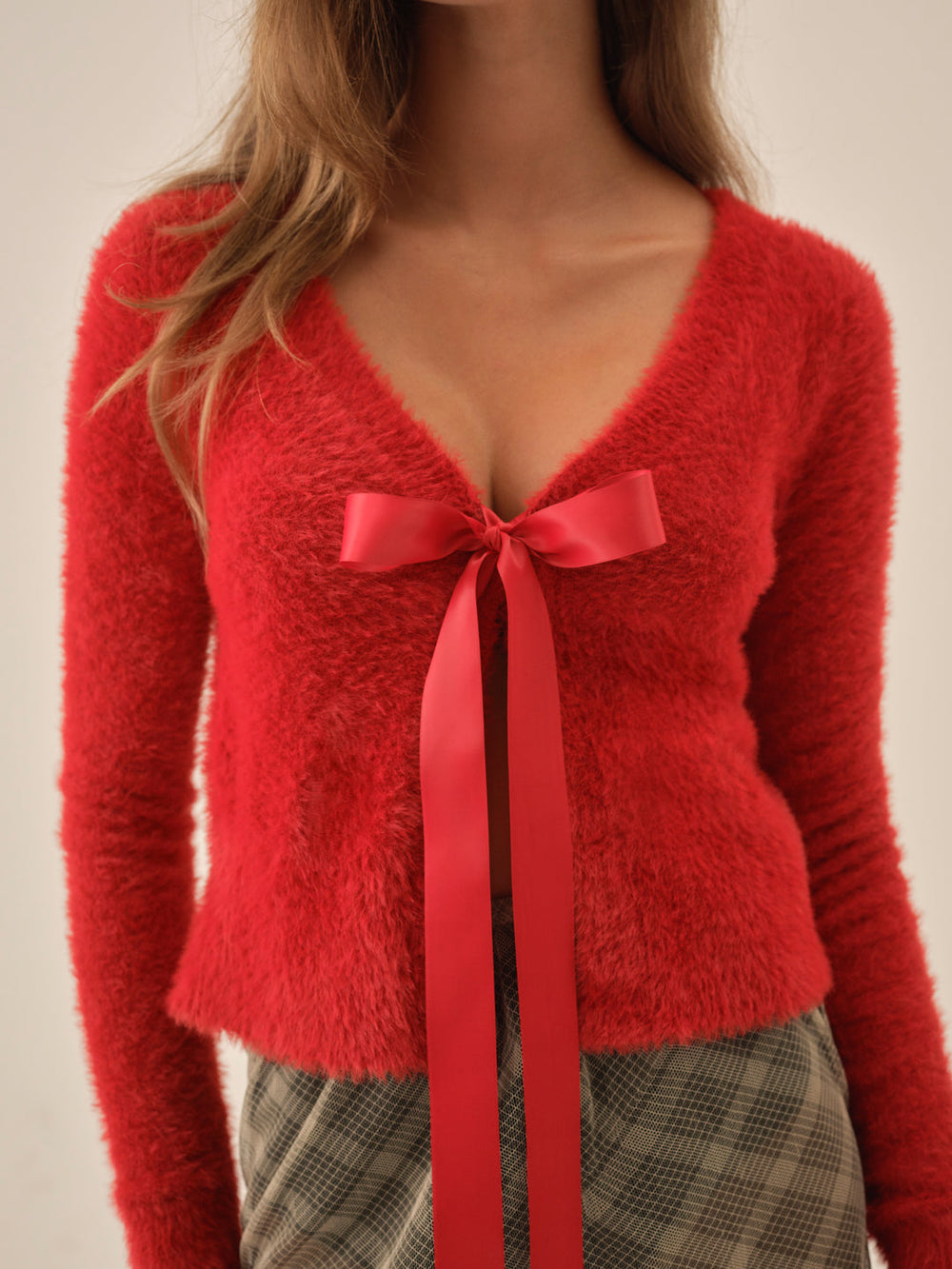 Women Tayla Knit Cardigan - Red