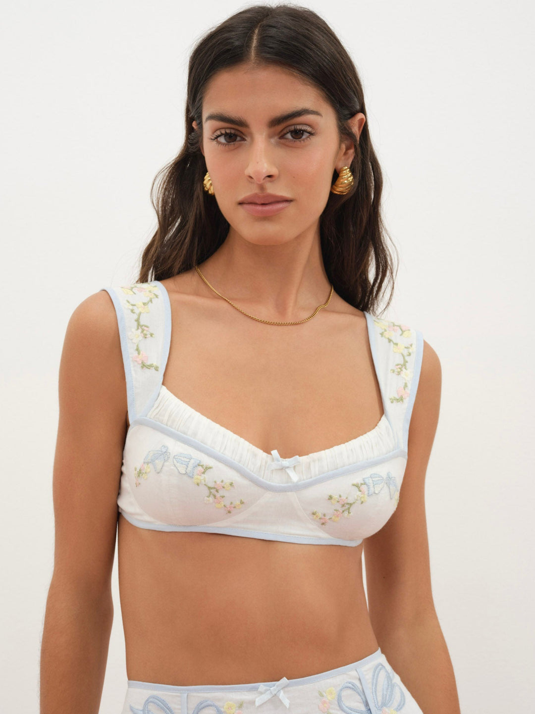 Women Baby Bows Bra Top - White