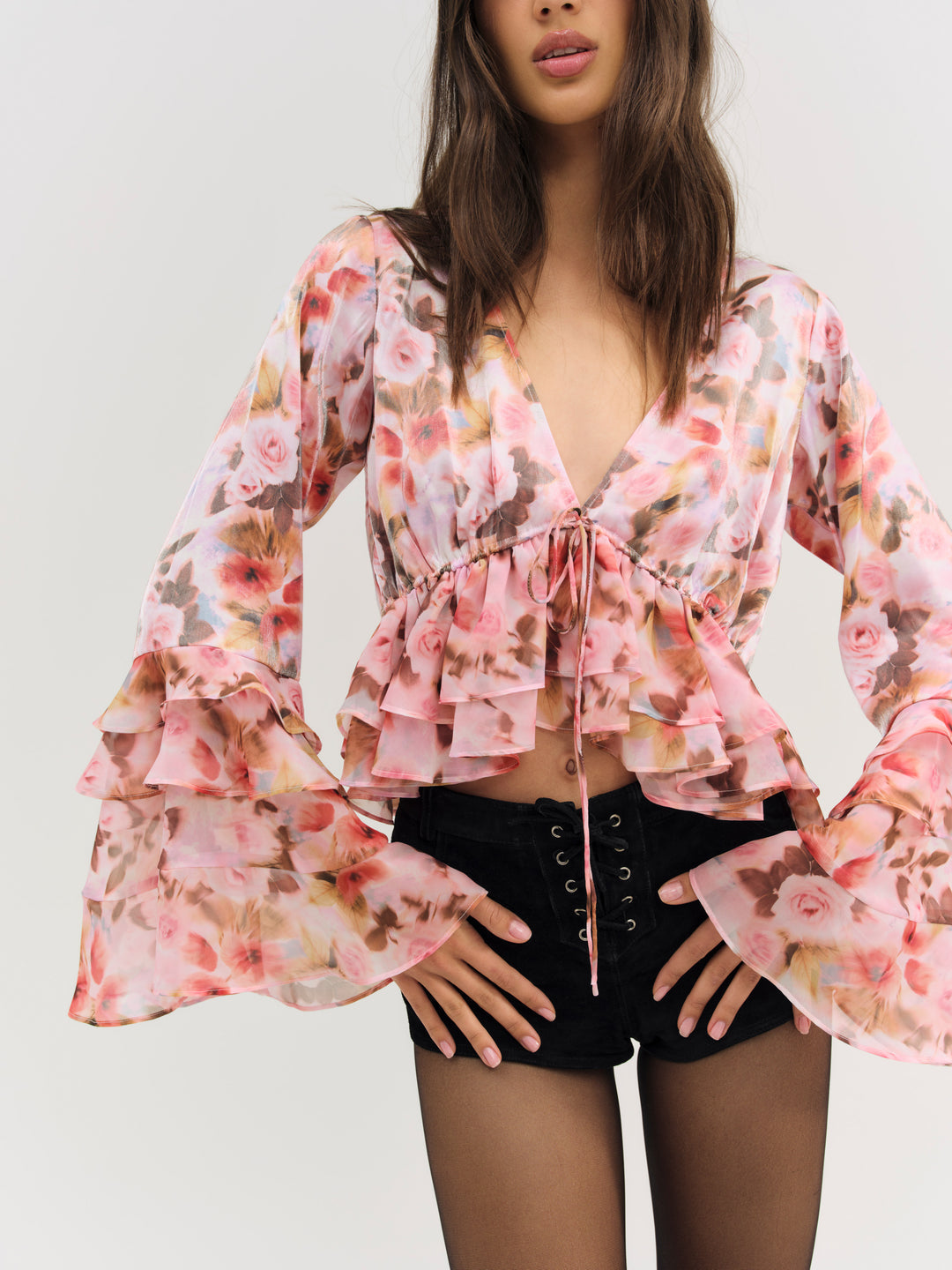 Women Fallen Floral Top - Pink