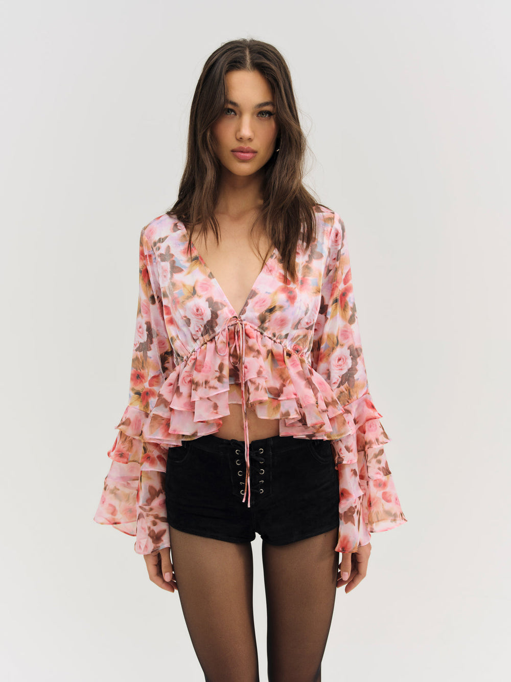 Women Fallen Floral Top - Pink