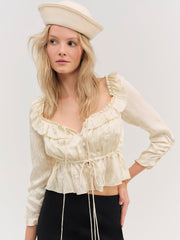 Women Clarissa Top - Cream