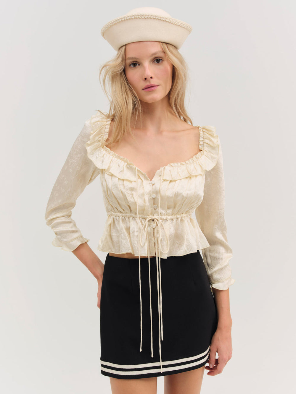 Women Clarissa Top - Cream