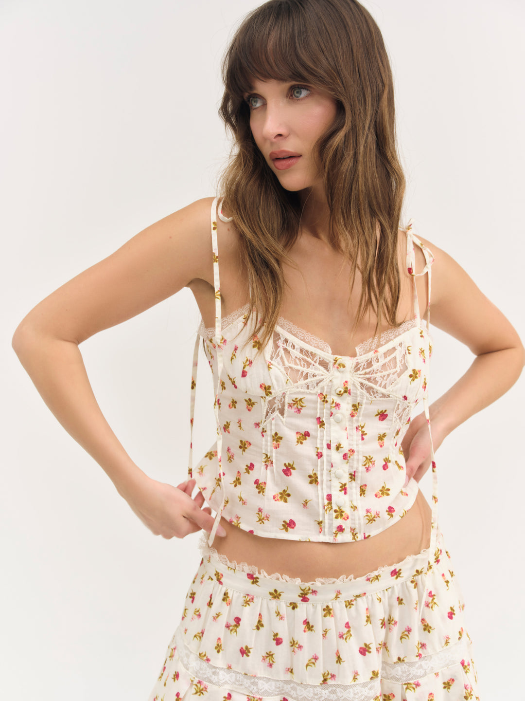 Women Adahlia Floral Top - Cream
