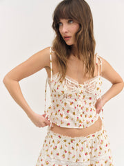 Women Adahlia Floral Top - Cream