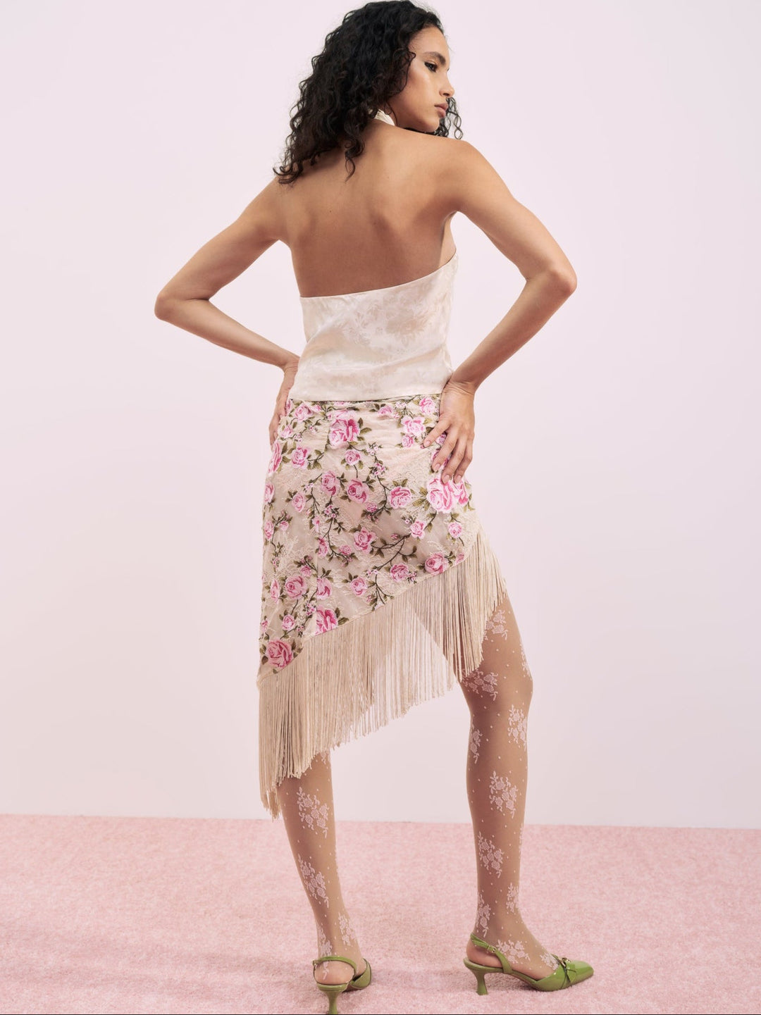 Women Esme Silk Jacquard Top - Pink