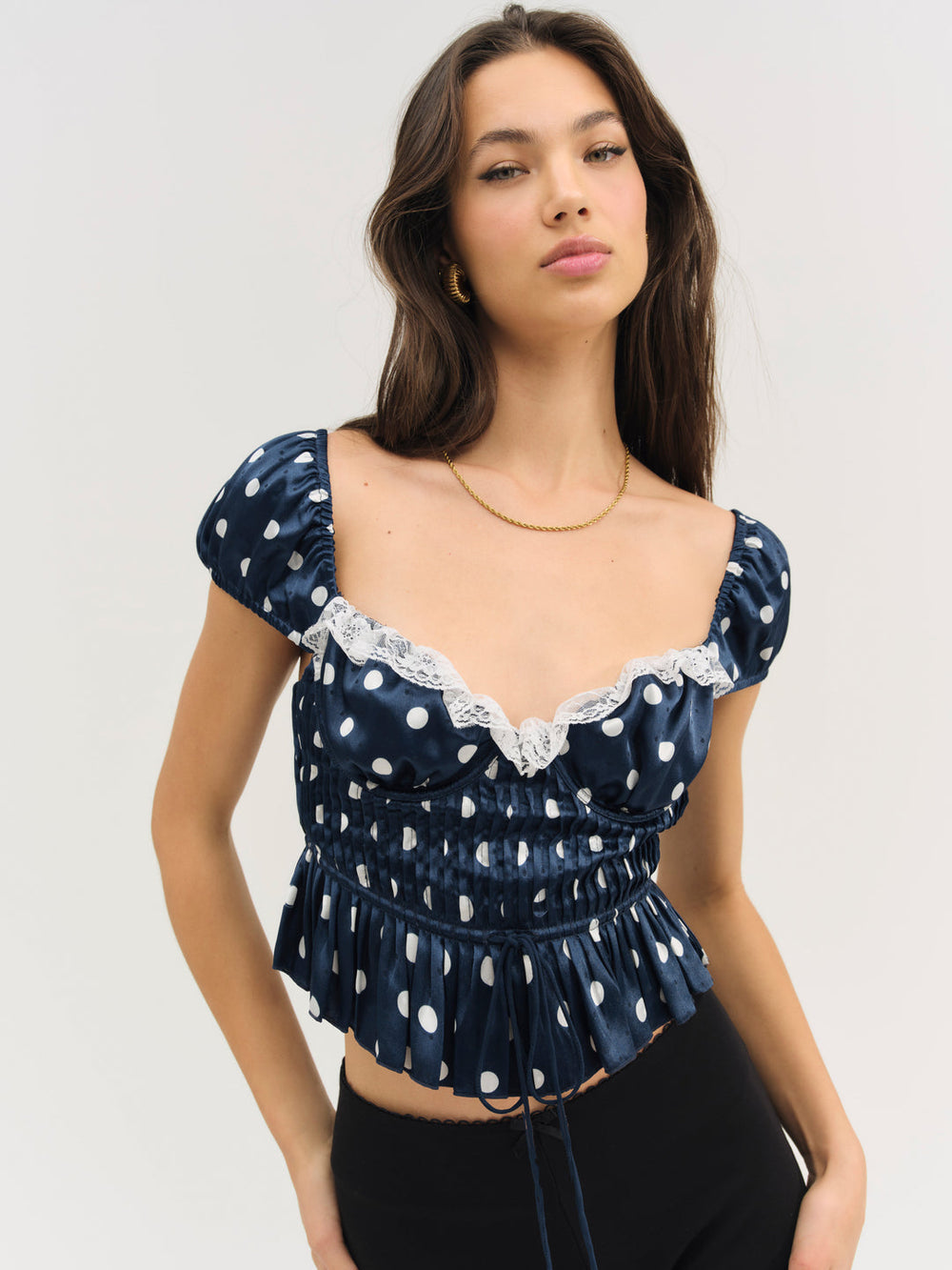 Women Holland Top - Navy
