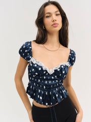 Women Holland Top - Navy