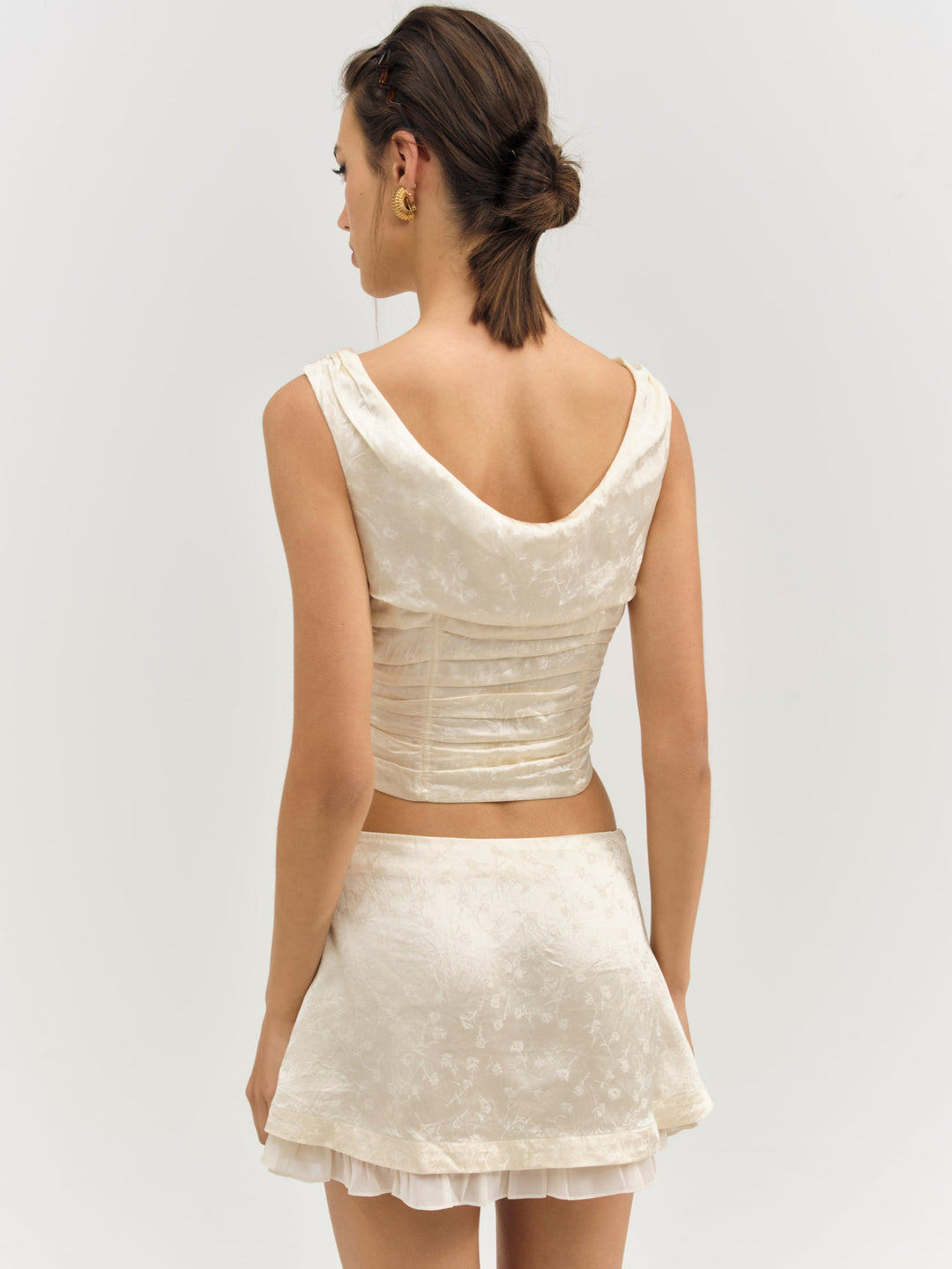 Women Carla Jacquard Corset Top - Cream