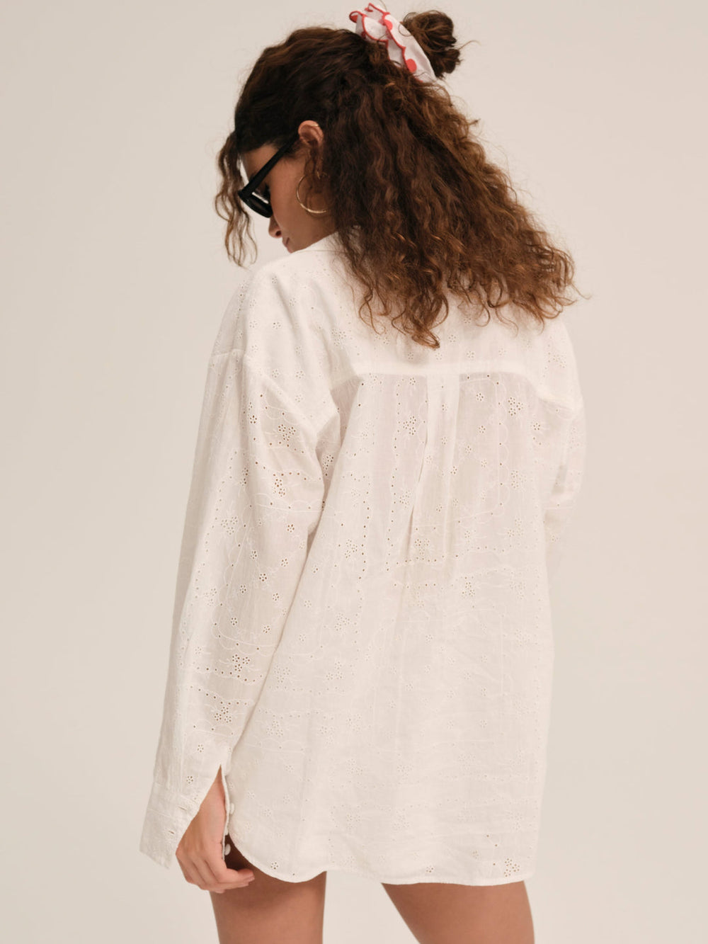 Women Handkerchief Button-Up Shirt - White