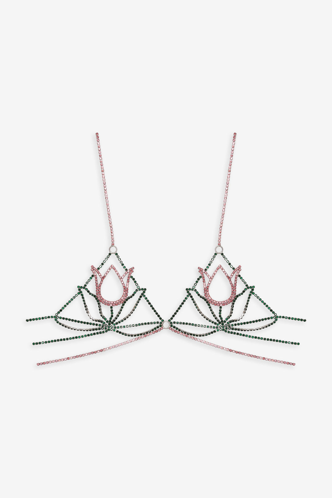 Women Tulip Rhinestone Bralette - Pink