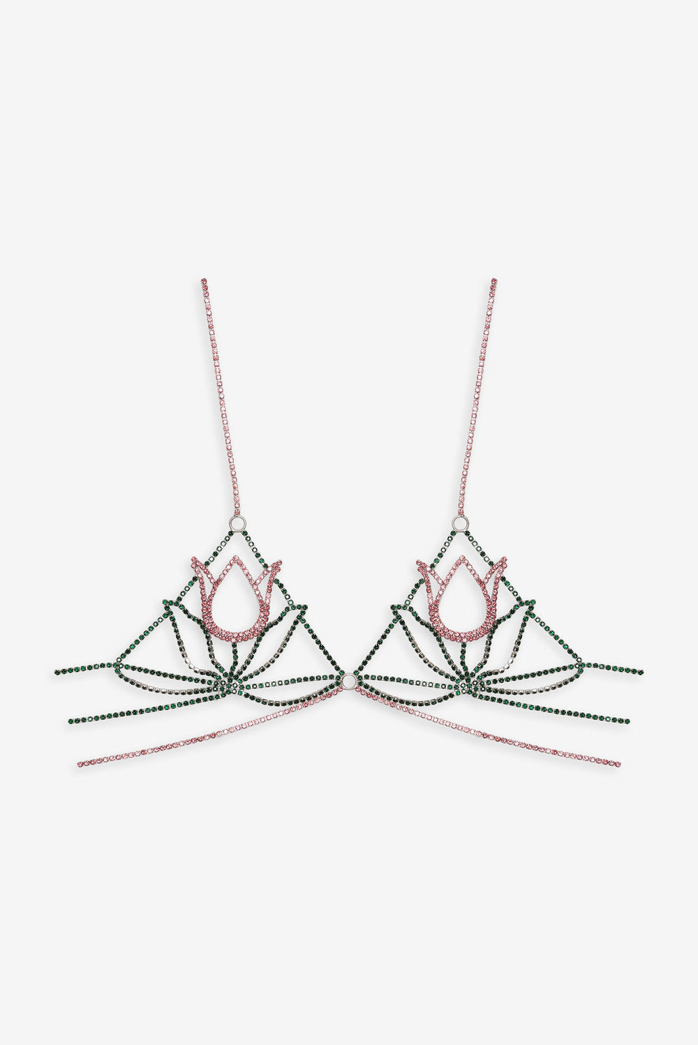 Women Tulip Rhinestone Bralette - Pink