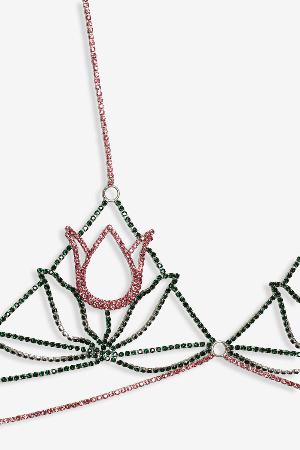 Women Tulip Rhinestone Bralette - Pink