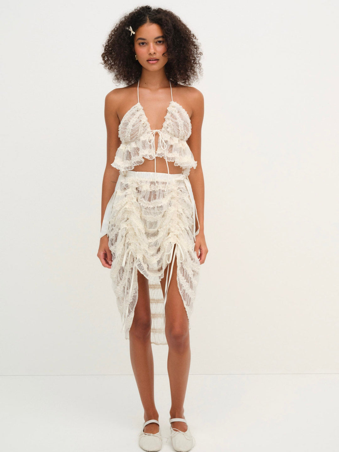 Women Romy Bralette Top - White