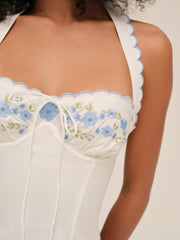 Women Tea Time Poplin Bustier - White