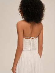 Women Tea Time Poplin Bustier - White