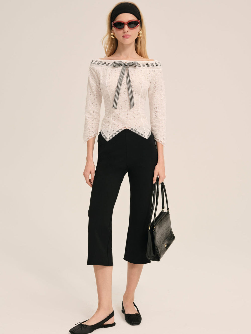 Women Rosie Ribbon Top - White