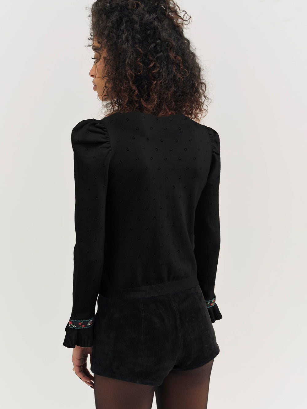 Women Naomi Knit Long Sleeve Top - Black