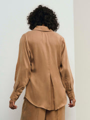 Women Clarabell Button Down Shirt - CAMEL