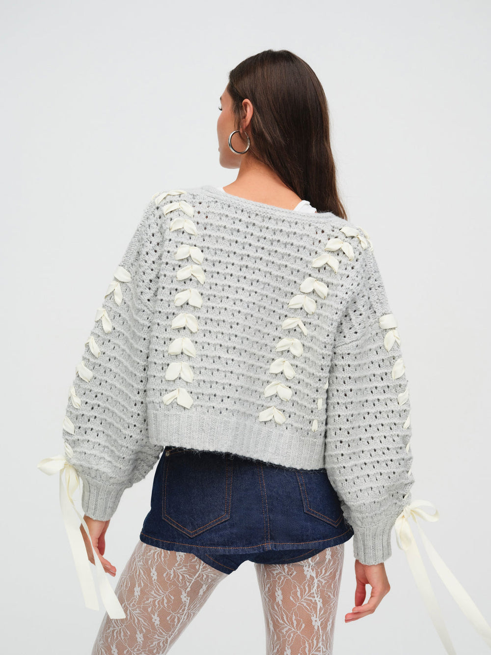 Women Laurel Oversized Cardigan - Grey