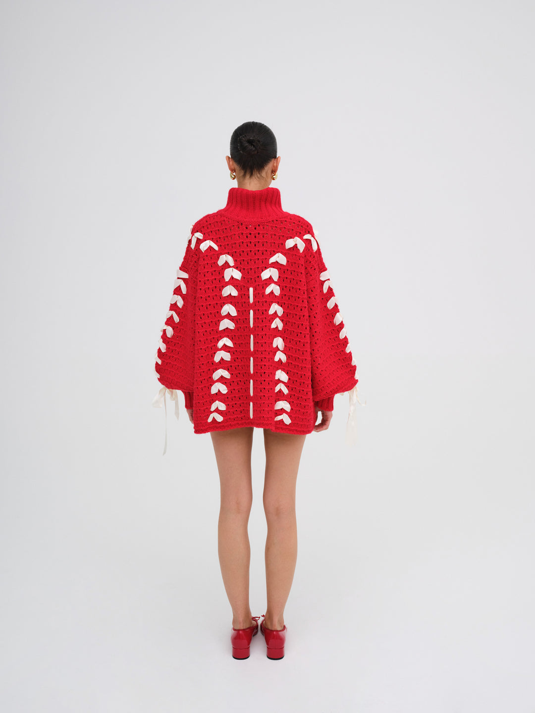 Women Liberty Oversized Sweater - Red