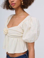 Women Valencia Top - Cream