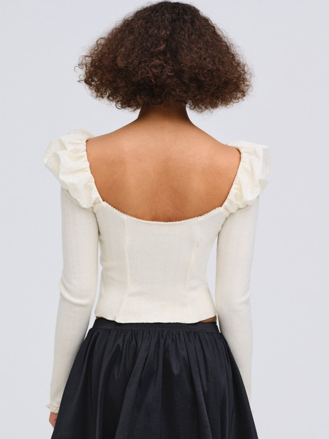 Women Aliyah Pointelle Top - Cream